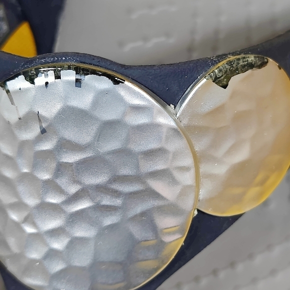 CROCS Sanrah Silver Hammered Medallion Navy Wedge Thong FlipFlop Sandal Women 10 - Picture 7 of 9